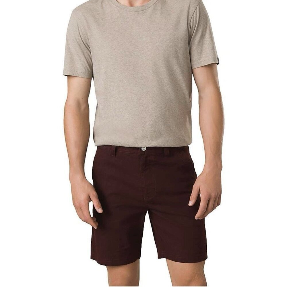 Prana Shorts Mens sz.40 Red Chino Furrow Everyday Essential Standard 8"Cacao NWT